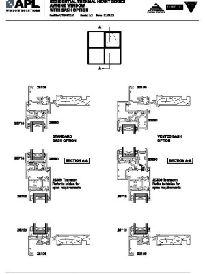 APL Residential Thermal Heart Awning Windows Drawings pdf