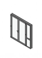 French Door with Sidelight Mullion Open Out