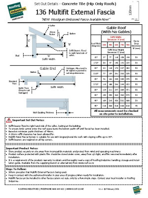 136 Multifit Ext Fascia Set Outs Concrete Tile Hip Only Roof V1 1 February 2026 pdf