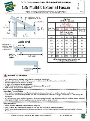 136 Multifit Ext Fascia Set Outs Longrun Metal Tile Hip Roof No Gables V1 1 February 2026 pdf