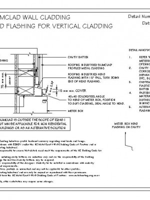 RI RSC W015A 1 SLIMCLAD METER BOX HEAD FLASHING FOR VERTICAL CLADDING ON CAVITY pdf