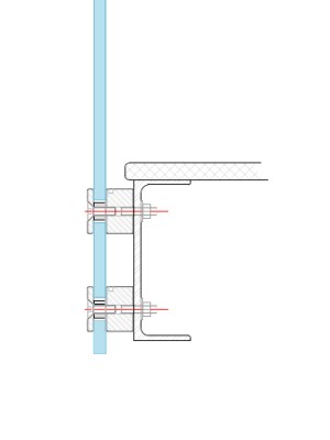 Double Disc MB50 Glass Balustrade Steel open RN