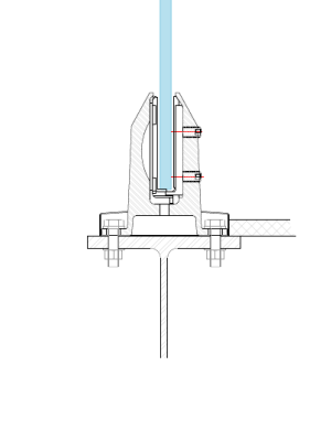 Strut Post SP160B Glass Balustrade System Steel open BN M12