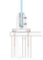 Strut Post SP160B Glass Balustrade System Timber CS M12