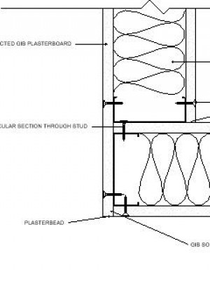 B STANDARD STUD TERMINATION CORNER gib through3