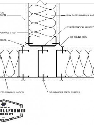 STANDARD STUD TERMINATION CORNER IT WALL GIB THROUGH