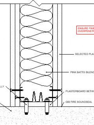 WHISPERWALL TERMINATION CORNER MASONRY WALL PLASTERBOARD PACKER OPTION