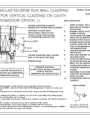 RI RSC W012A 1 RR SLIMCLAD RR HEAD FLASHING FOR VERTICAL CLADDING ON CAVITYRECESSED WINDOW DOOR OPTION 1 pdf