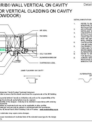 RI RTWVC 130B JAMB FLASHING FOR VERTICAL CLADDING ON CAVITY RECESSED WINDOW DOOR pdf
