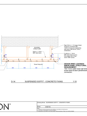 SHEET65 SUSPENDED SOFFIT   CONCRETE FIXING