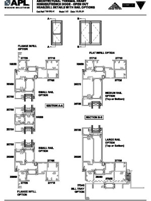 APL Architectural Thermal Heart Hinged Door Drawings pdf