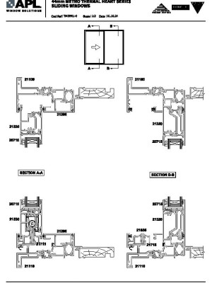 APL Metro Thermal Heart Sliding Window Drawings pdf