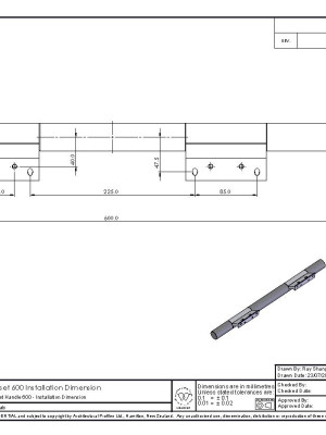 Solo Offset Handle 600 Installation Dimension pdf