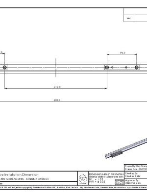 DuoCurve 600 Handle Assembly Installation Dimension pdf