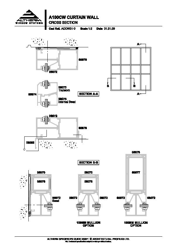 Drawings For Commercial Curtain Wall Stick System By Altherm