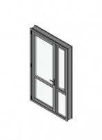 Hinged Door with Sidelight Mullion Open Out