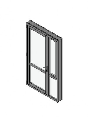Hinged Door with Sidelight Mullion Open Out